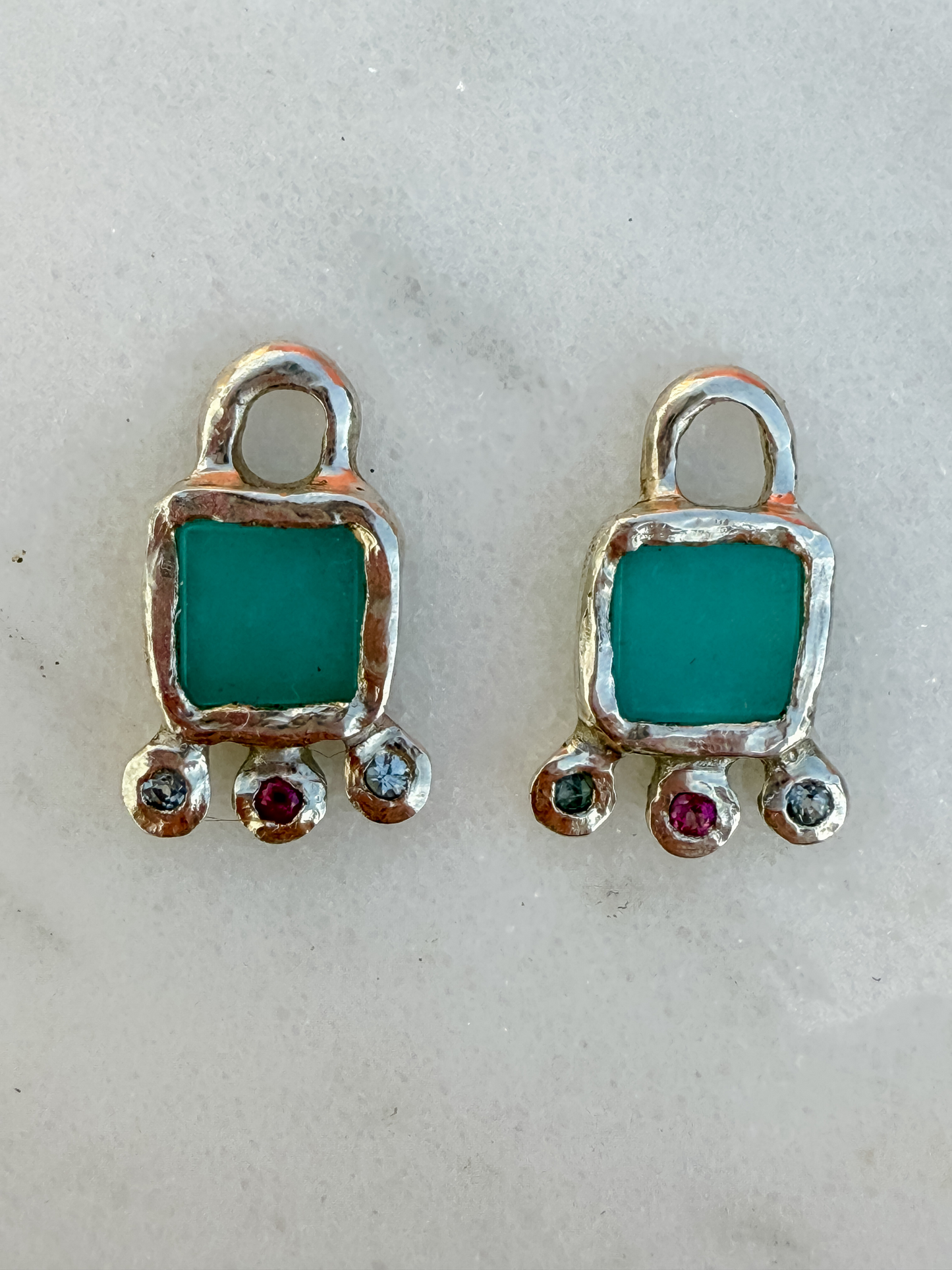 Bubblegum Calypso Charm Hoop Earrings