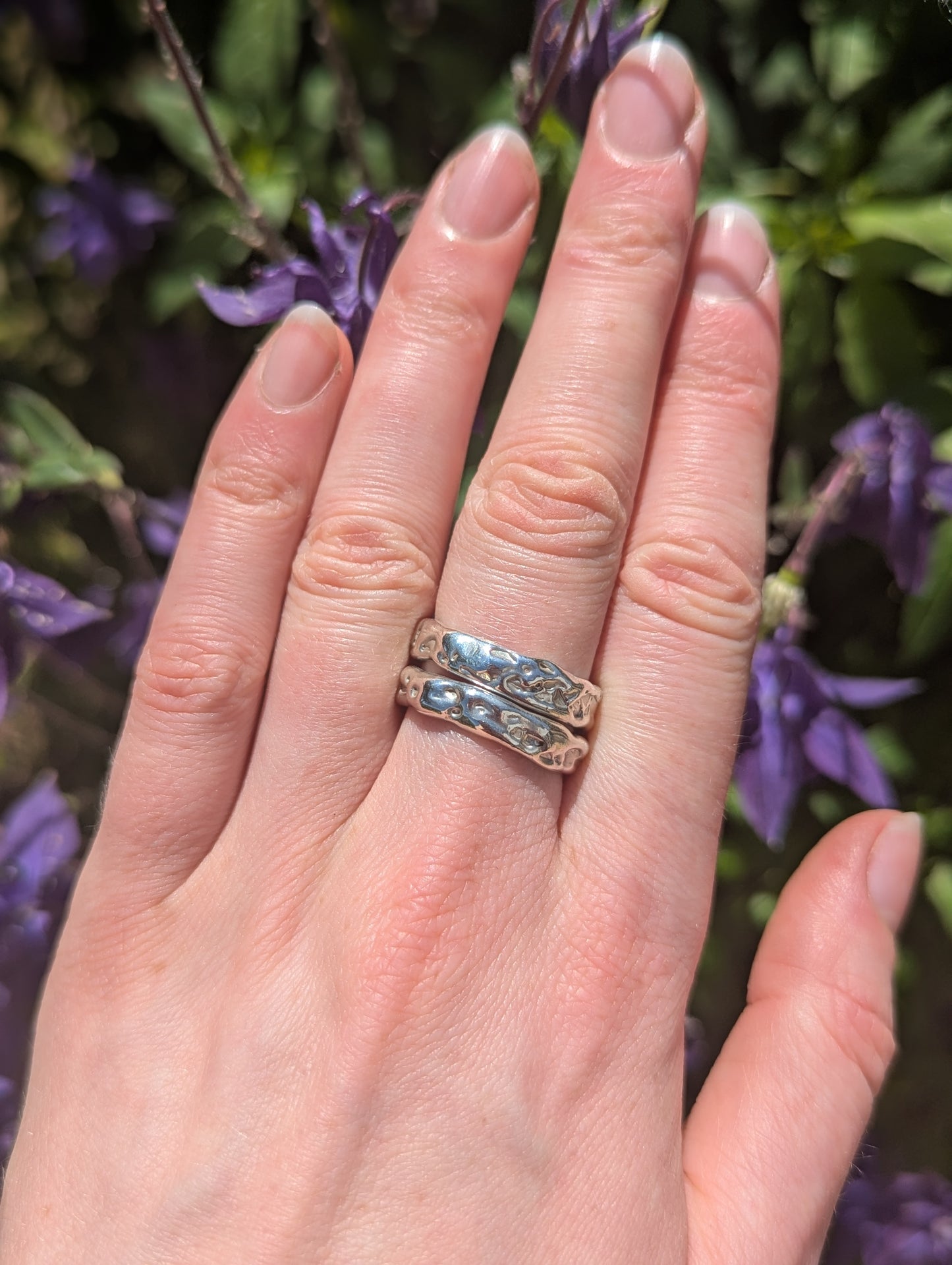 Handmade recycled silver ring