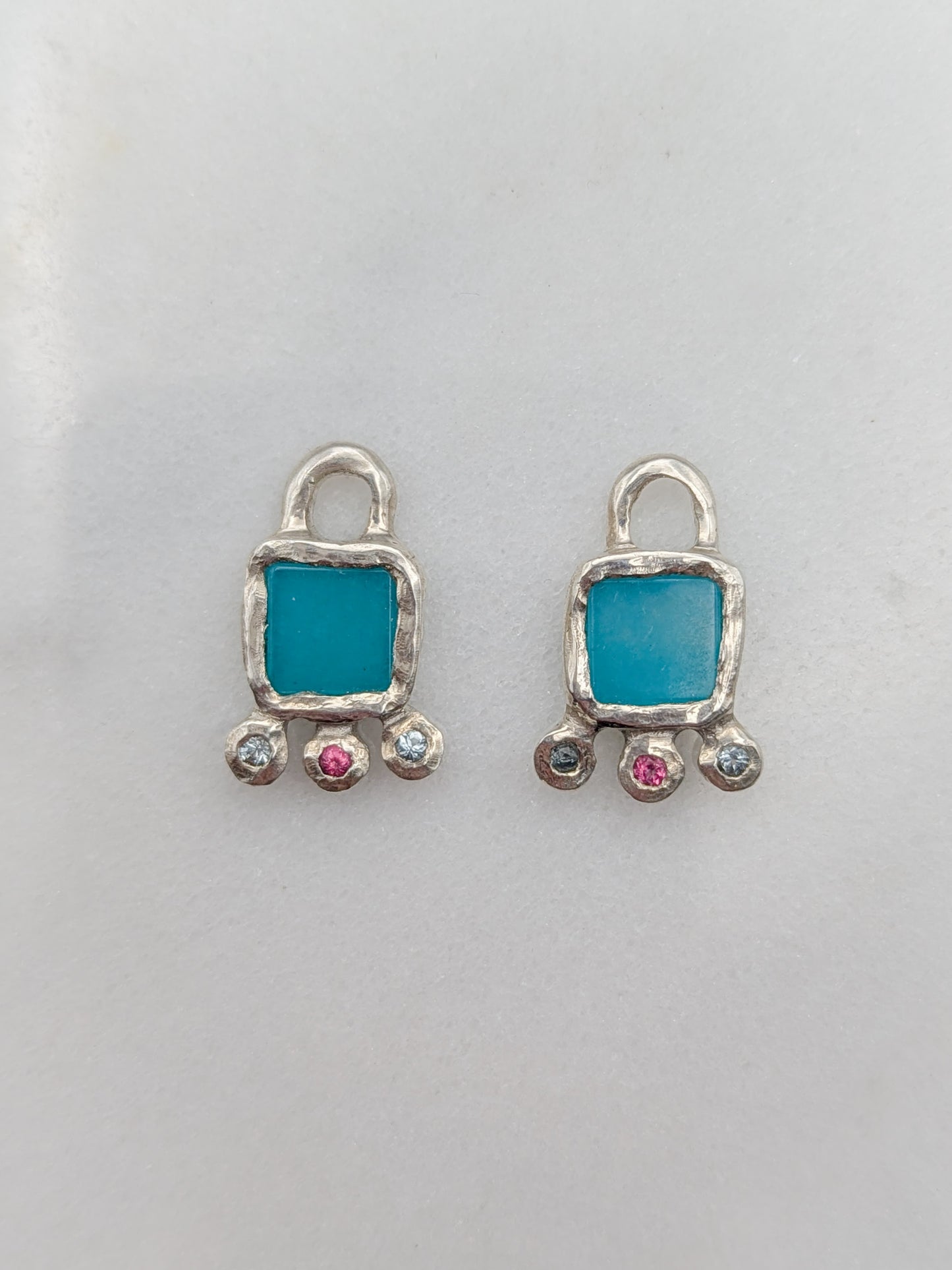 Bubblegum Calypso Charm Hoop Earrings