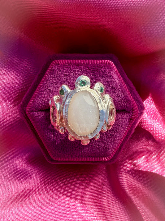 Frosty Moon Ring - One of a Kind - Size UK P, P 1/2 or Q