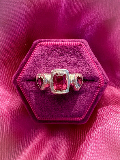 Amaranth Heart Ring - One Of A Kind - Size UK M, M 1/2, or N