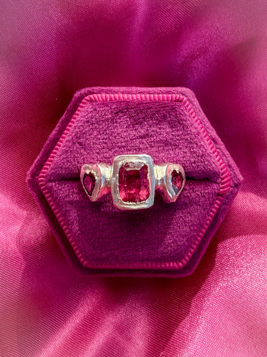Amaranth Heart Ring - One Of A Kind - Size UK M, M 1/2, or N