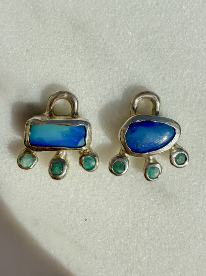 Arctic Ocean Charm Hoop Earrings