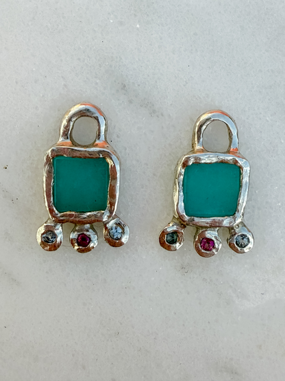 Bubblegum Calypso Charm Hoop Earrings