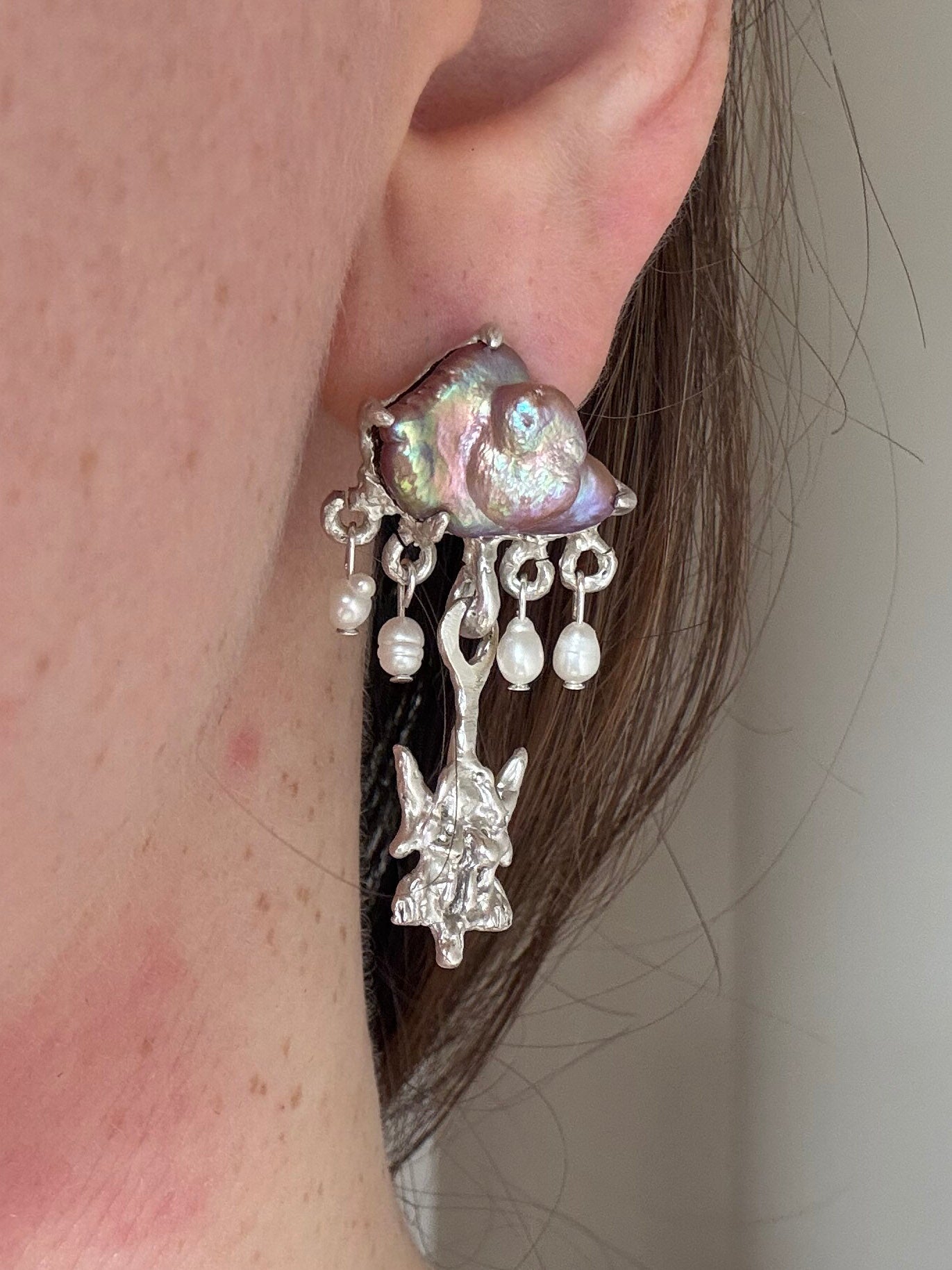 Fairy Raincloud Earrings - One of a Kind