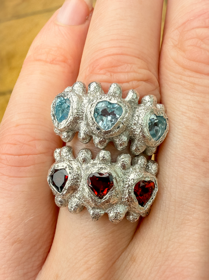 Frosty Heart Bubble Band One of a Kind Ring