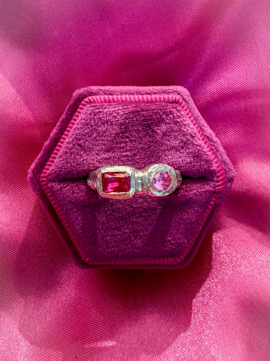 Strawberry Delight Ring - One Of A Kind - Size UK M, M 1/2 or N