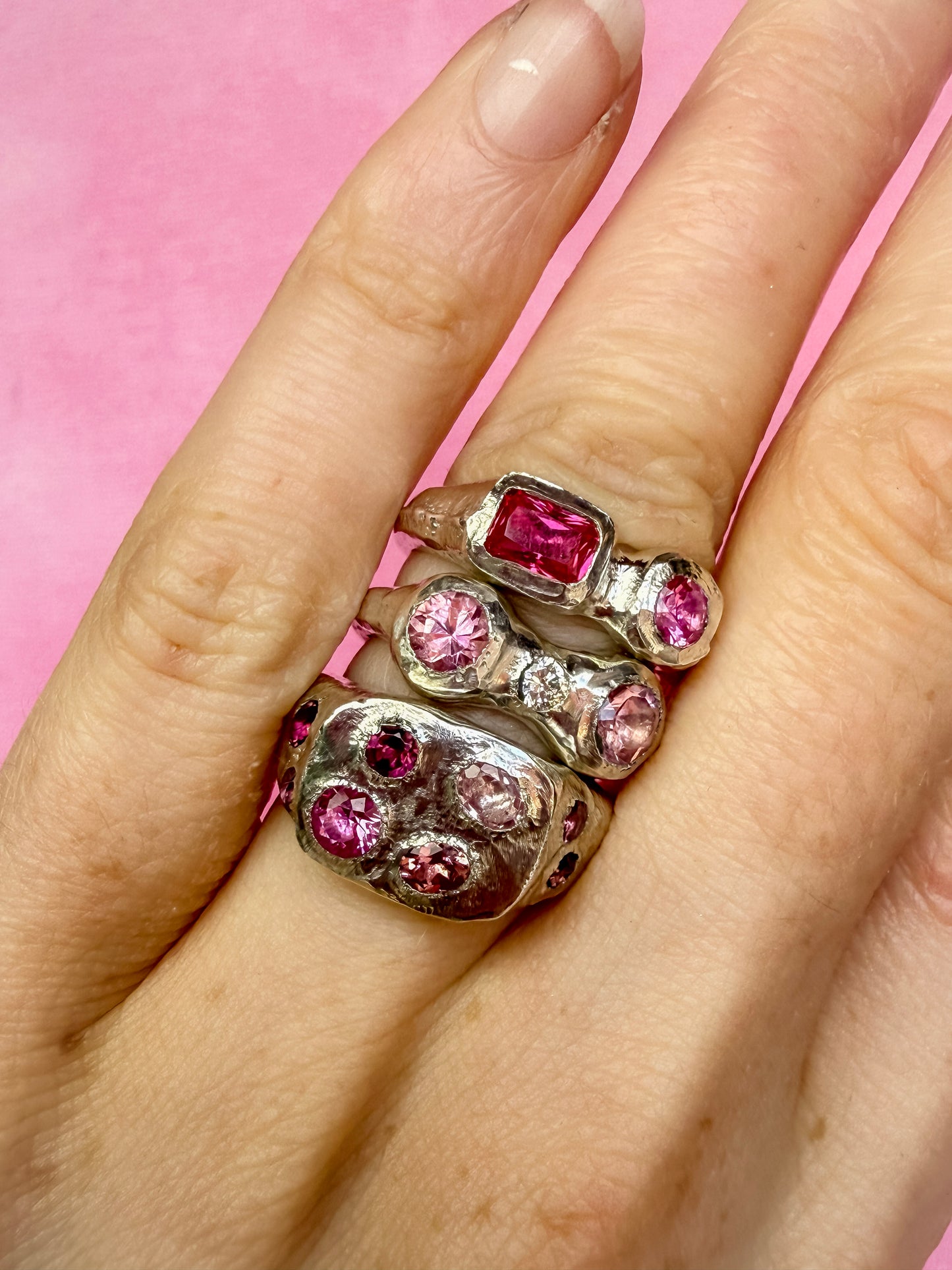 Strawberry Delight Ring - One Of A Kind - Size UK M, M 1/2 or N