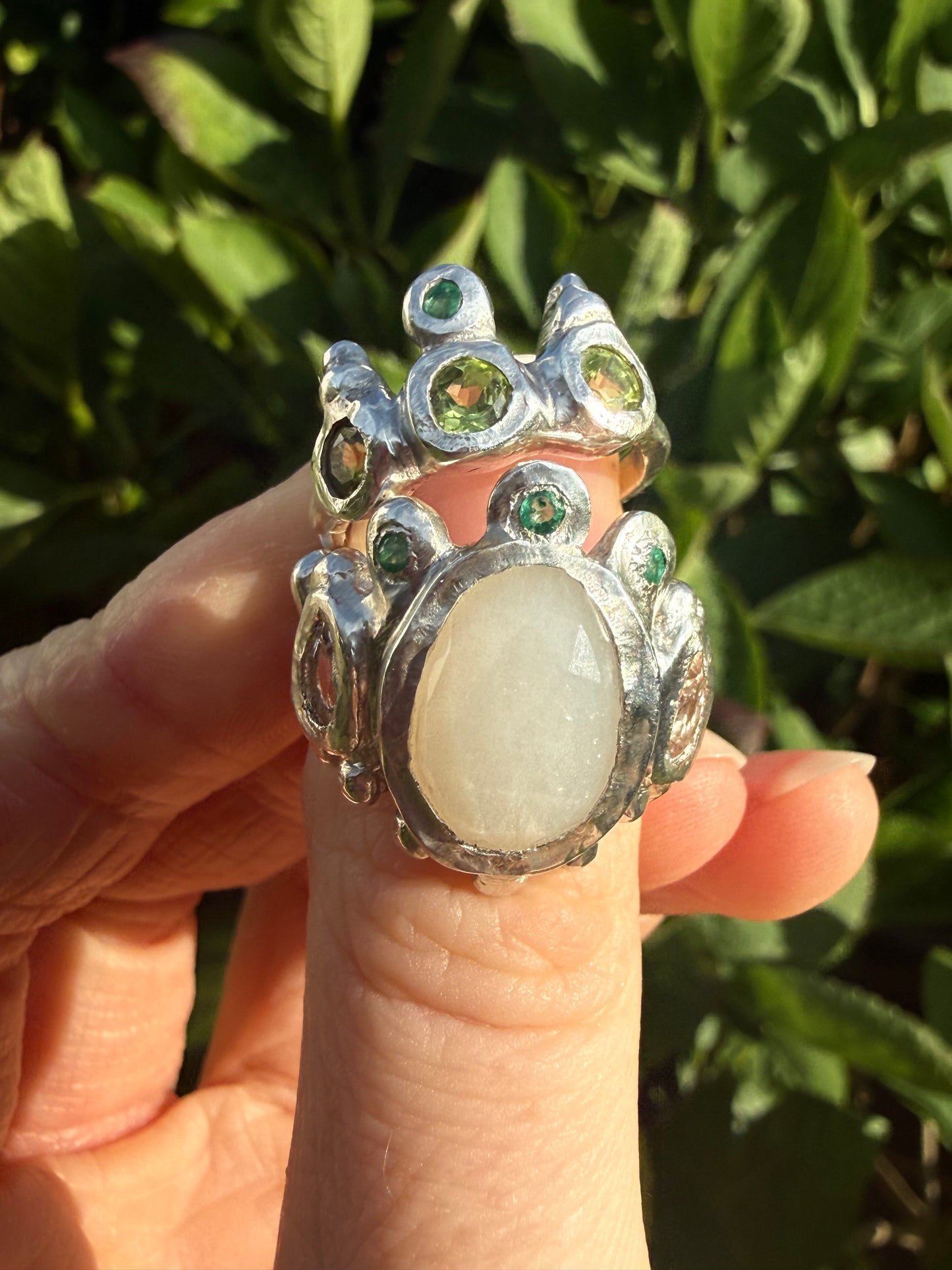 Frosty Moon Ring - One of a Kind - Size UK P, P 1/2 or Q