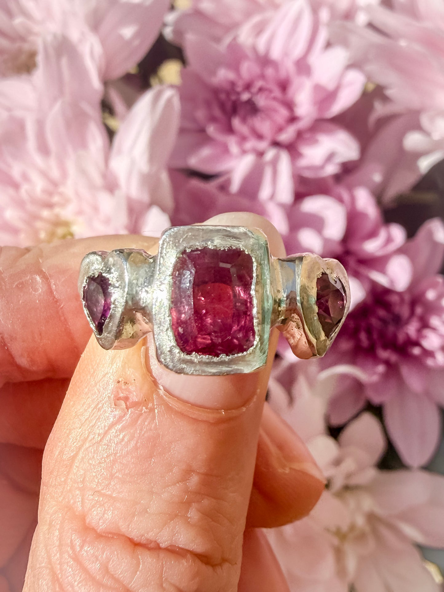 Amaranth Heart Ring - One Of A Kind - Size UK M, M 1/2, or N
