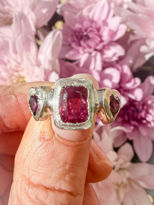 Amaranth Heart Ring - One Of A Kind - Size UK M, M 1/2, or N
