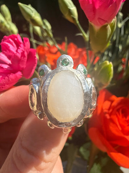 Frosty Moon Ring - One of a Kind - Size UK P, P 1/2 or Q