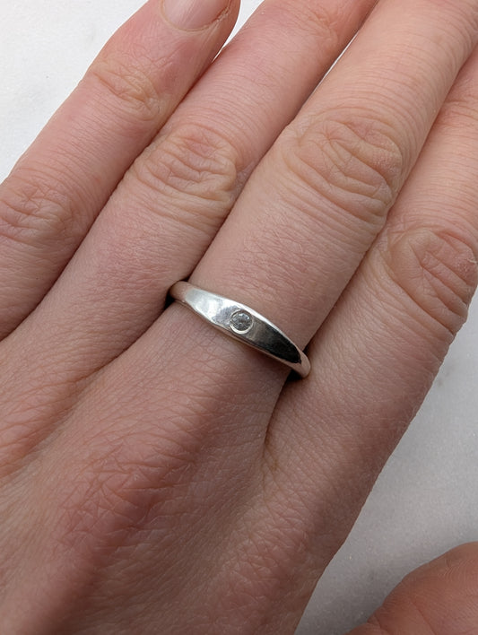 Skinny_Minnie_Sky_Blue_Topaz_Stacking_Ring_In Sterling Silver On_Hand