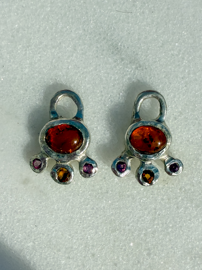 Pink Lava Charm Hoop Earrings