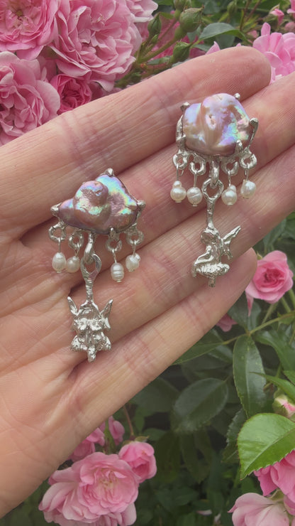 Fairy Raincloud Earrings - One of a Kind