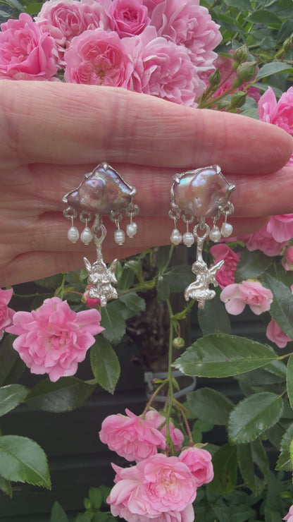 Fairy Raincloud Earrings - One of a Kind